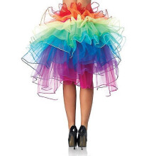 (As show, One size) Rainbow Skirt Colorful Fluffy Tutu Ballet Dance Rave Rainbow Skirt Ball Gown Petticoat Dress