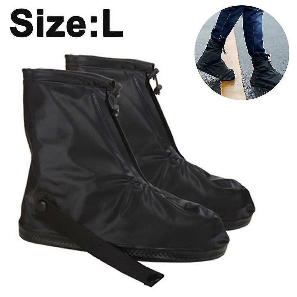 Kikidex (Xl, One Size) Waterproof Shoe Cover Rain Boot Galoshes With Zipper And Reflector