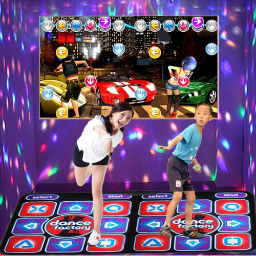 (As show, One size) Double Dancing Mat Double User Wired Dance Mat Game Non-Slip With 2 Remote 2