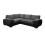 ENZO SOFA BED WITH STORAGE LEFT BLACK AND GREY FABRIX FAUX LEATHER 1