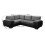 ENZO SOFA BED WITH STORAGE LEFT BLACK AND GREY FABRIX FAUX LEATHER 2