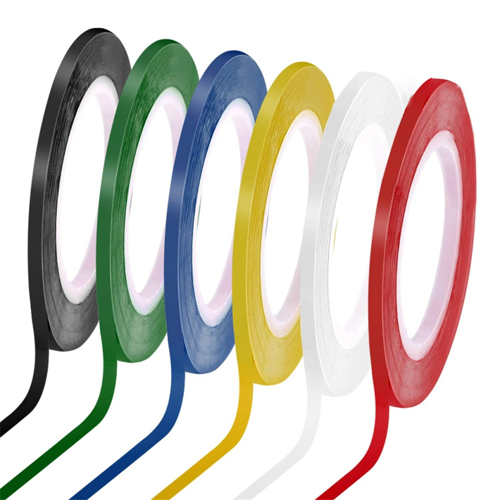 6 Rolls 1/8 Whiteboard Tape Thin White Board Lines Pinstripe Dry Erase Art Electrical Tape, 108 Feet Per Roll 4853024049731