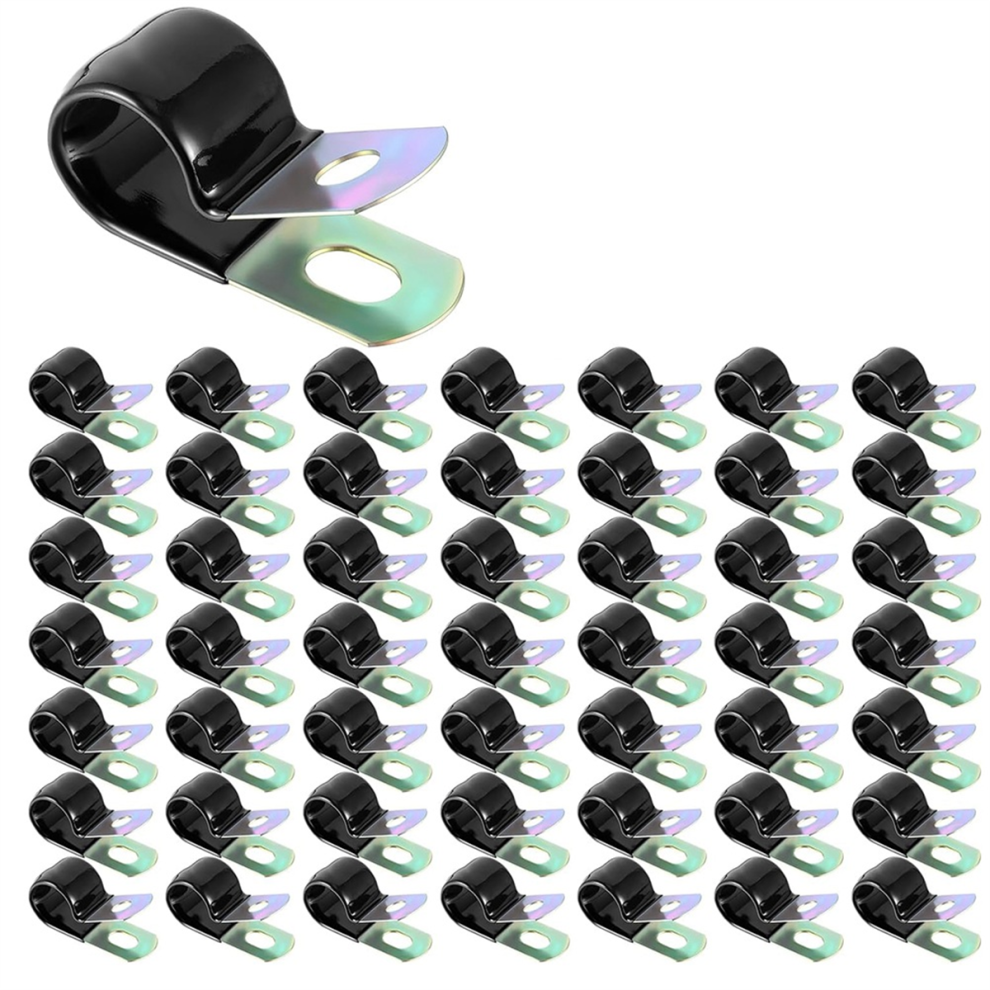 Coated Cable Clamp Galvanized Steel Metal Wire Rubber Buffer Insulation Hose 50Pcs 4853024050676