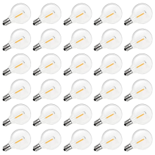 G40 LED-vervangingslampen, E12-schroeffitting, onbreekbare bolvormige lampen voor buitenverlichting, warm wit, verpakking van 30