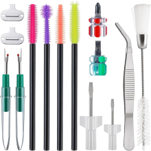 Kit de nettoyage pour machine à coudre 14 pièces, tournevis, découseurs, brosse en silicone pour réparation et
