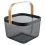 Metal Mesh Basket, Multi-Functional Hanging Kitchen Baskets Fruit Basket with Handle for Bathroom Picnic Black 2
