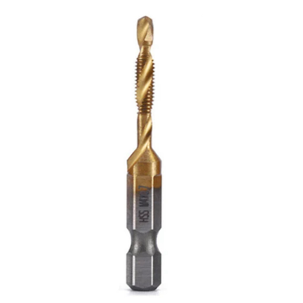 M4x0.7mm Hex Shank Titanium Plated Hss Screw Thread Metric Tap Drill Bits Machine Compound Open Chamfer Tool 4853024055657