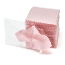 100 stuks sieradenreinigingsdoekjes, professionele polijstdoekjes, individueel verpakt, roze zilver 3,15 x 3,15 inch