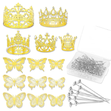 Accessoires voor boeketten, inclusief 5 mini-taartkroontoppers en 36 vlinderdecoraties