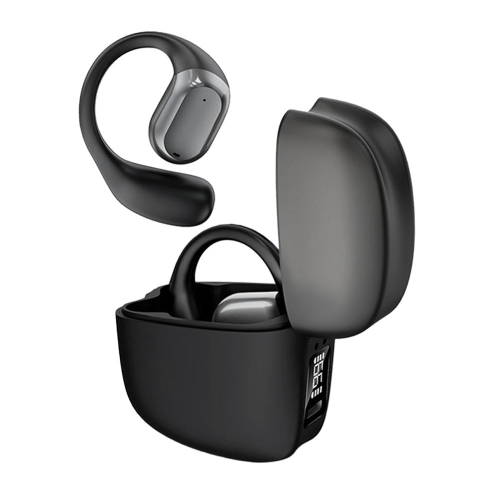T371 Wireless Clip-On Earphones Long Battery Life Noise Cancellation Large Led Digital Display Over Ear Headphones 4853024060118