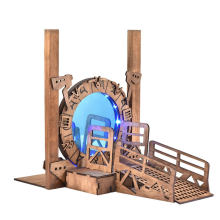 Stargates Buchstütze Galaxy Gate: Rand-Zeittunnel, magisches Portal mit LED-Effekt für Büro & Bücherregal