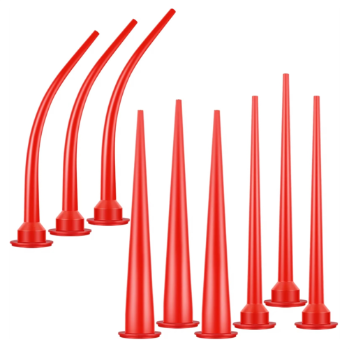 Caulking Nozzle Plastic Caulk Applicator Extension Tool Curved Long 9pcs 1
