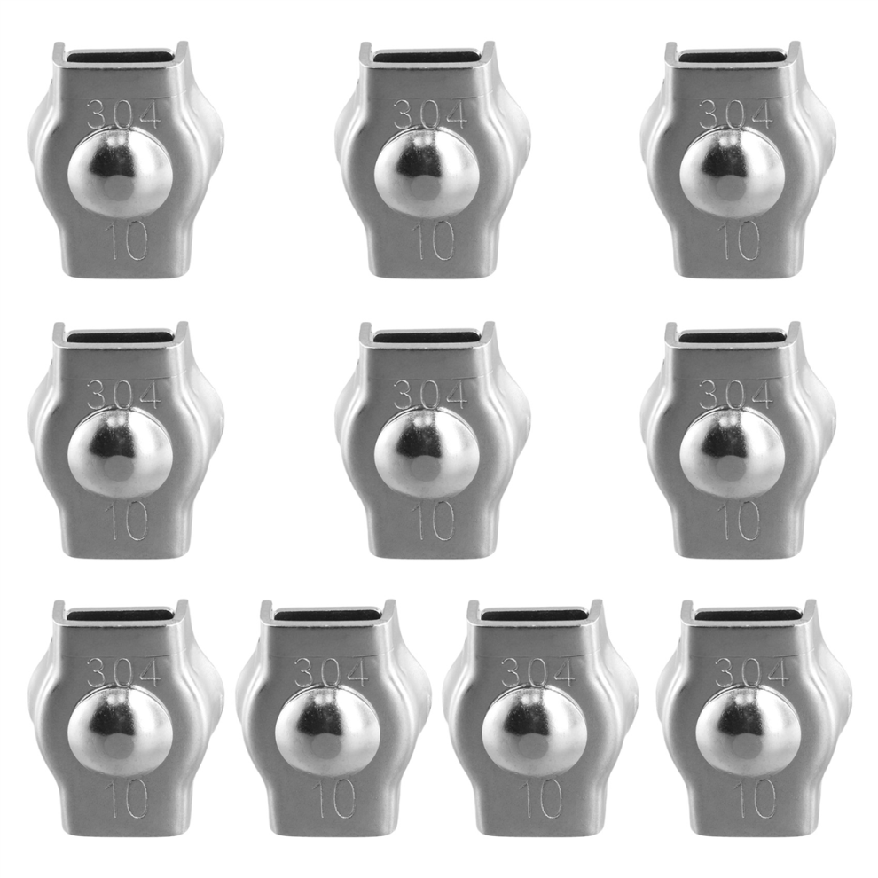 10Pcs Clamps, Wire Cord Stainless Steel 304 Cable Rope Fixing Clip M10 4853024064949