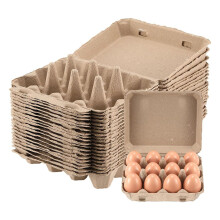 20 stuks eierdozen, vierkante dozen van papierpulp, eieren, lege ladehouder