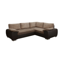 ENZO SOFA BED WITH STORAGE RIGHT BROWN FABRIC AND FAUX LEATHER