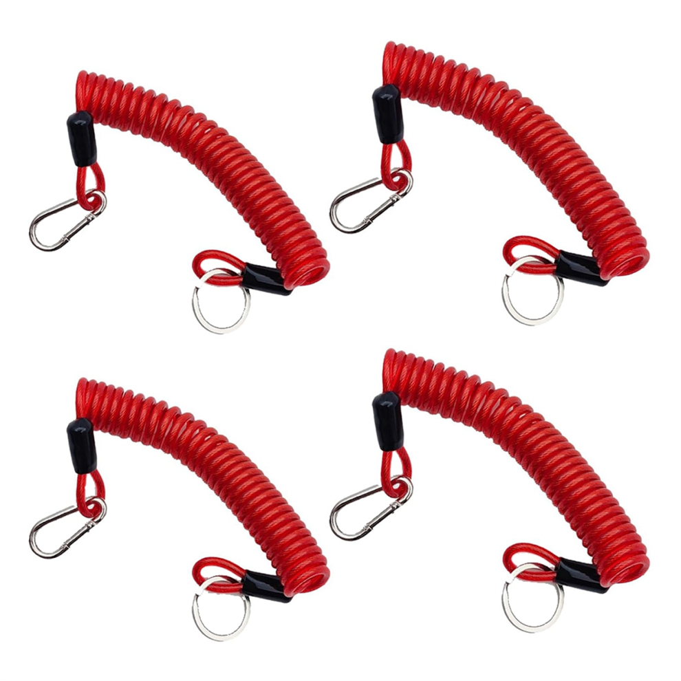 6Ft Trailer Brake Away Cable, Breakaway Safety Cable Spring Towing Coiled Wire For Rv Emergency 4Pack 4853024063737