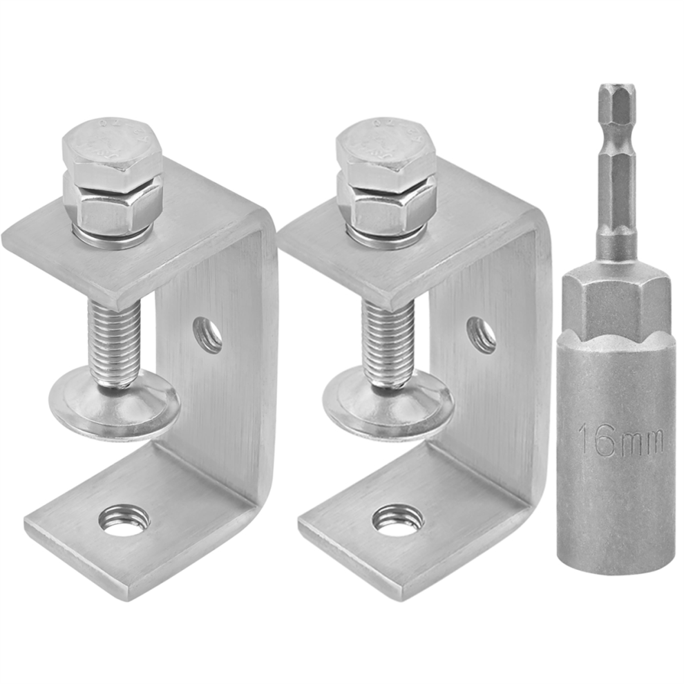 Lot de 2 mini-serre-joints en C, en acier inoxydable 304, 65 mm, robustes, pour le travail du bois, fixation de type C