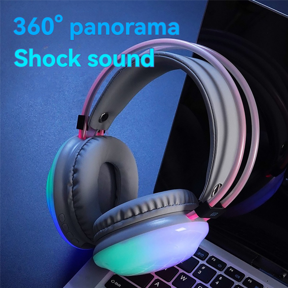 Rgb Gaming Headphones Bluetooth Wireless Headphone E-Sports Game Headset Dynamic Lightingcomputer Mint Green 4853024071626