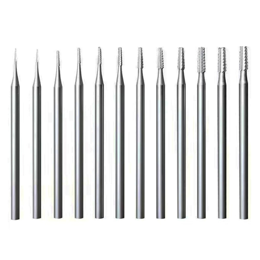 12Pcs Jewerly Burr Sets -3/32Inch Shank Cone Tapered -Cut Shape Lapidary Jewelry Engraving Bits Carving Tools 4853024072968