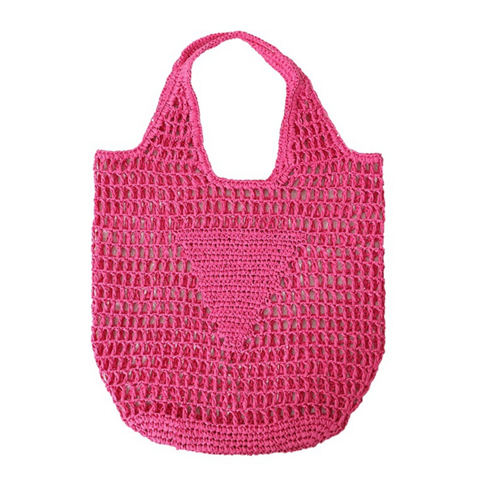 Zomermode Strandtassen Dames Schoudertas Holle Handgeweven Eenvoudige Zachte Handtas Grote Casual Tote Opbergruimte B