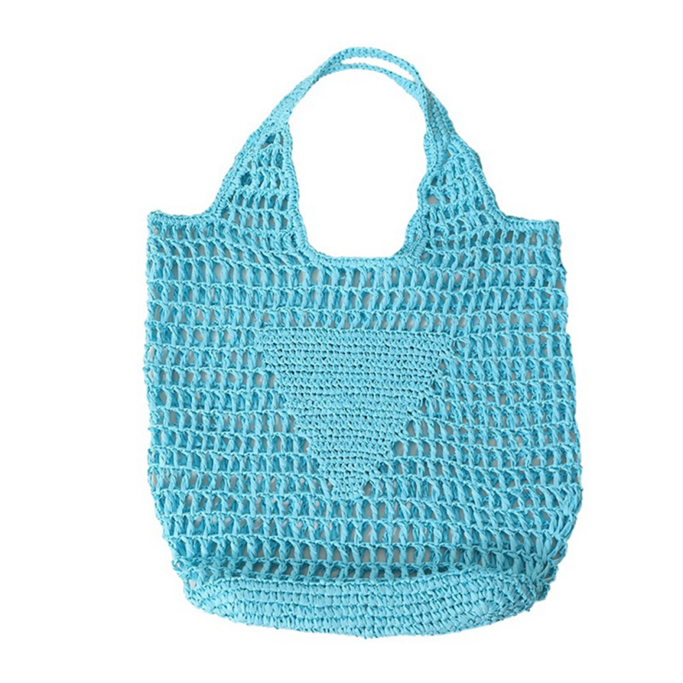 Zomermode Strandtassen Dames Schoudertas Holle Handgeweven Eenvoudige Zachte Handtas Grote Casual Tote Opbergruimte D