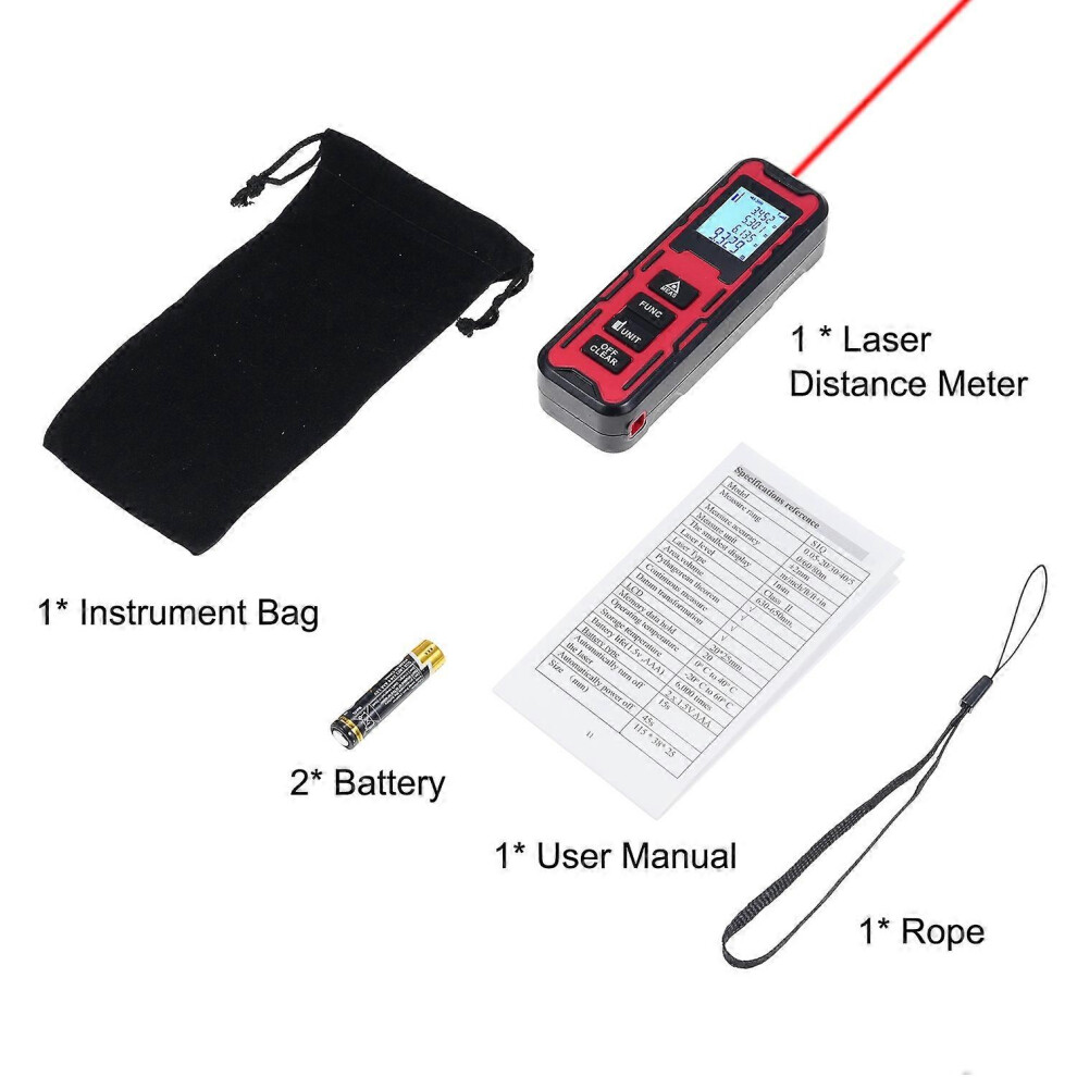 (As Show, One Size) Distance Measure Instrument High Accuracy Distance Meter Continuous Distance Area Volume Pythagorean 6909775642306
