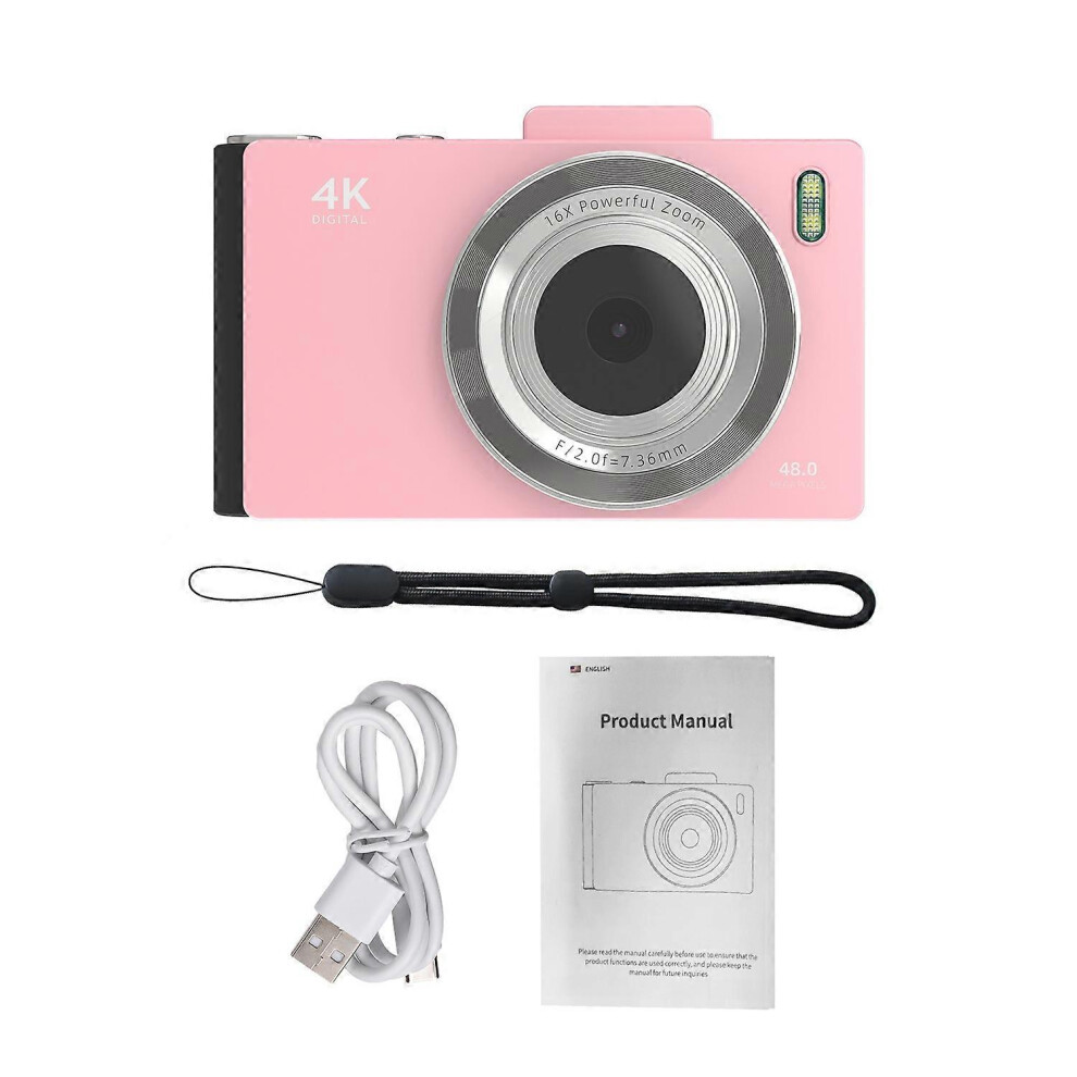 (As Show, One Size) 4K Digital Camera Portable Digital Video Camera Ccd Camera 48Mp 2.8 Inch Ips Screen Anti-Shake 16X Z 6909775585054