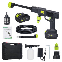 (As show, One size) Cordless Pressure Washer Handheld 140W High Power Water Cleaner 10 Adjustable Pressure Levels 6 in 1