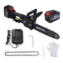 (As show, One size) 12inch Electric Chainsaw 2000W Brushless Chainsaw Handheld Logging Saw with Safety Lock 21V 6000mah