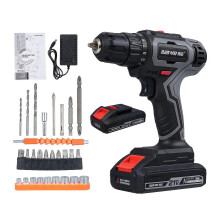 (As show, One size) Electric Drill Sets Dual Speed Cordless Drill 25+1 Gear Torque Adjustment 10pcs Bit Connector, 9pcs