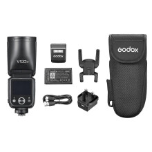 (As show, One size) Godox V100 2.4G Wireless Camera Flash Round Head On-Camera Flash TTL Speedlite 100Ws Power Touch Con