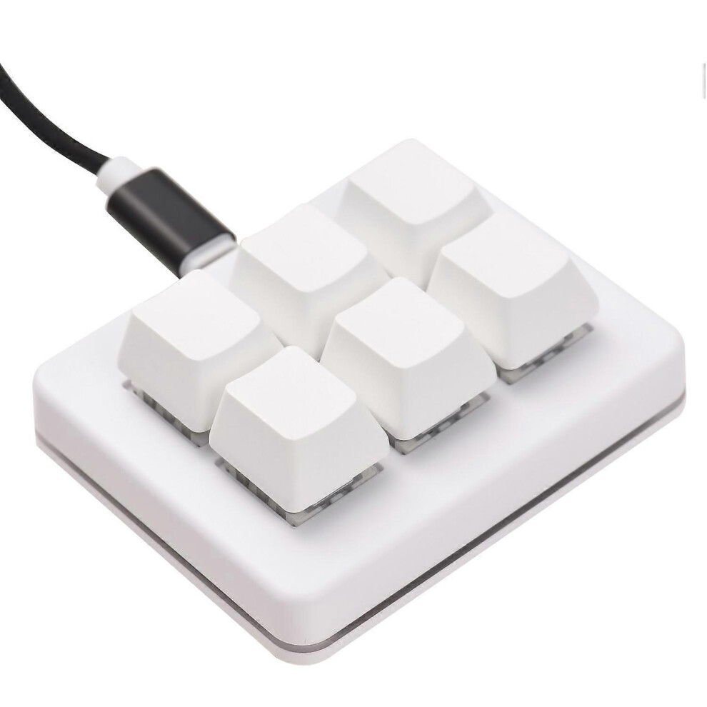 (As Show, One Size) Programmable Keyboard Macro 6-Key Keyboard Programmable Tri-Mode 2.4G/Bt/Wired Mechanical Keyboard F 6909775553336