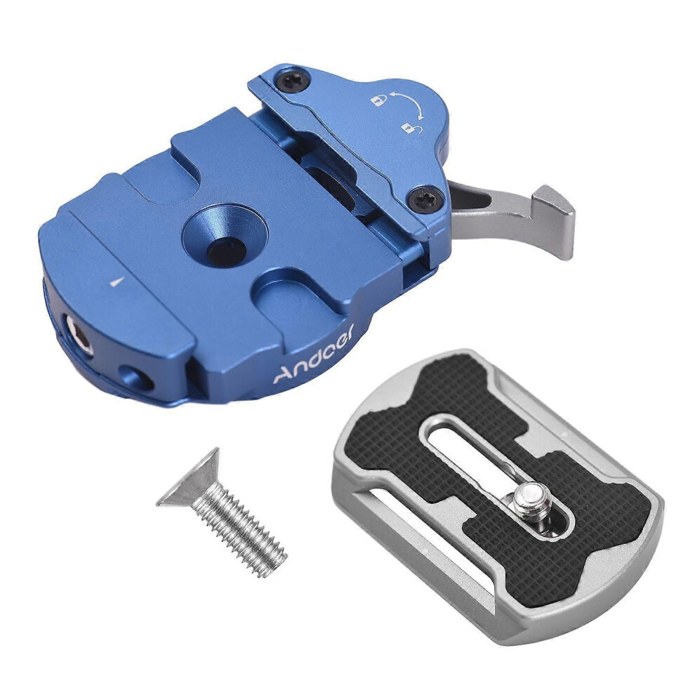 (As Show, One Size) Andoer Quick Release Plate Clamp Adapter For Panoramic Tripod Head Aluminum Alloy With Quick Release 6909775587645