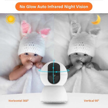 (As show, One size) Wireless Baby Monitor Video Monitor for Baby Camera Monitor with 5 Inch LCD Screen Two-Way Talk Room