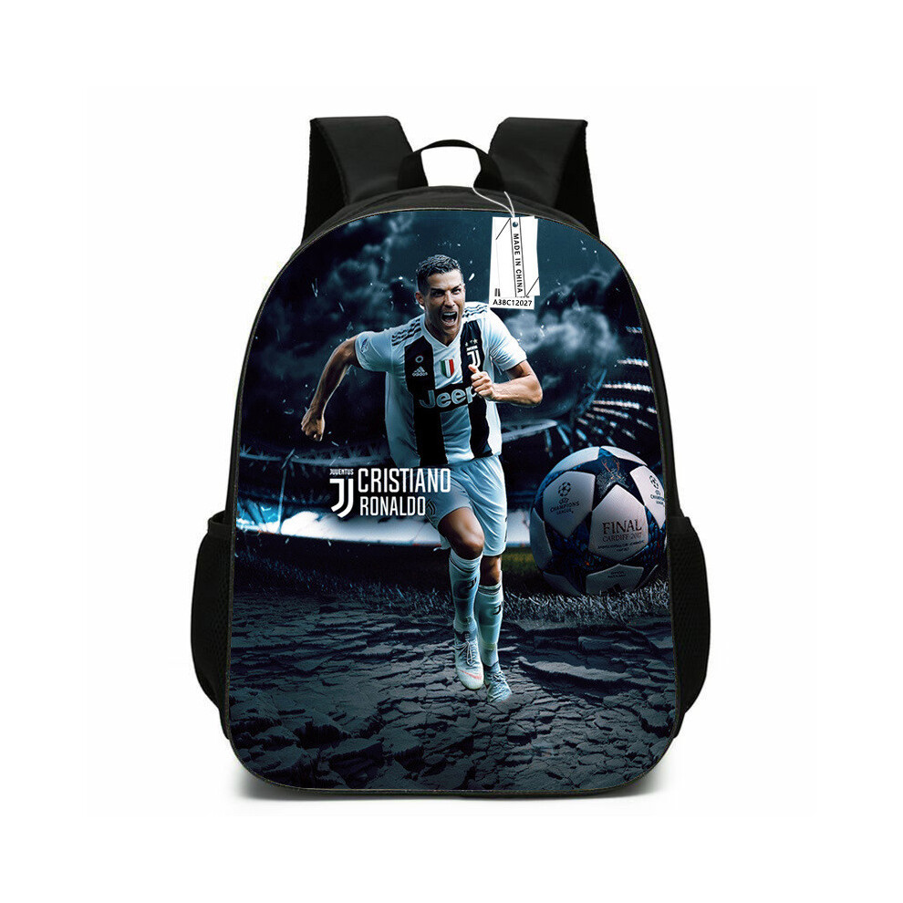 (3) Cristiano Ronaldo Theme Printed Backpack Outdoor Schoolbag Student Breathable