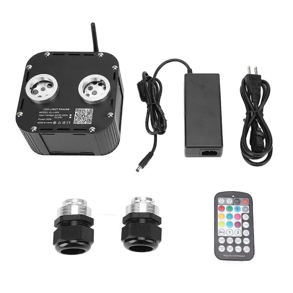 (As Show, One Size) Car Home App Fiber Optic S Kit 50W Rgbw Dual Port Dual Color Twinkle Fiber Optic S Sound A Light 6909775588260