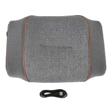 (As show, One size) Heated Neck Pillow Gray USB Powered 3 Heating Levels Memory Foam Ergonomic Neck Support Pillow