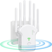 Powerful WiFi Repeater, 1200Mbps Powerful 5GHz & 2.4GHz Wireless WiFi Amplifier with Repeater/Router/AP Modes, WiFi Extender Compatible