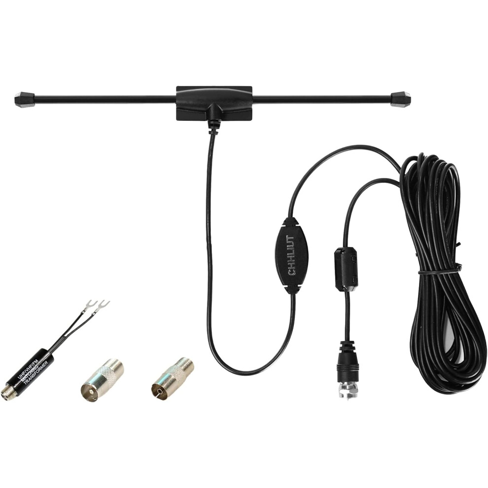 Universal Fm Radio Dipole Antenna Screw F Male Plug For Home Av Audio Stereo Receiver Indoor 75 Ohm 16Ft 749691201210