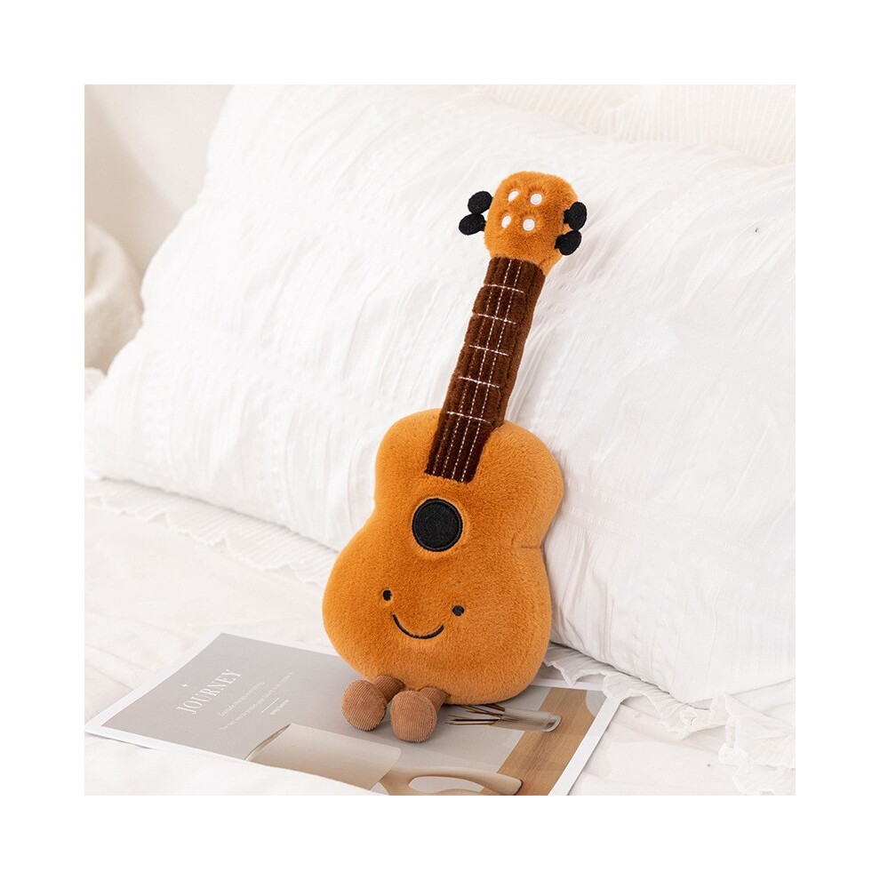 (Guitar) Musical Plush Instrument Pillow With Guitar Violin Embroidery Home Gift Decor