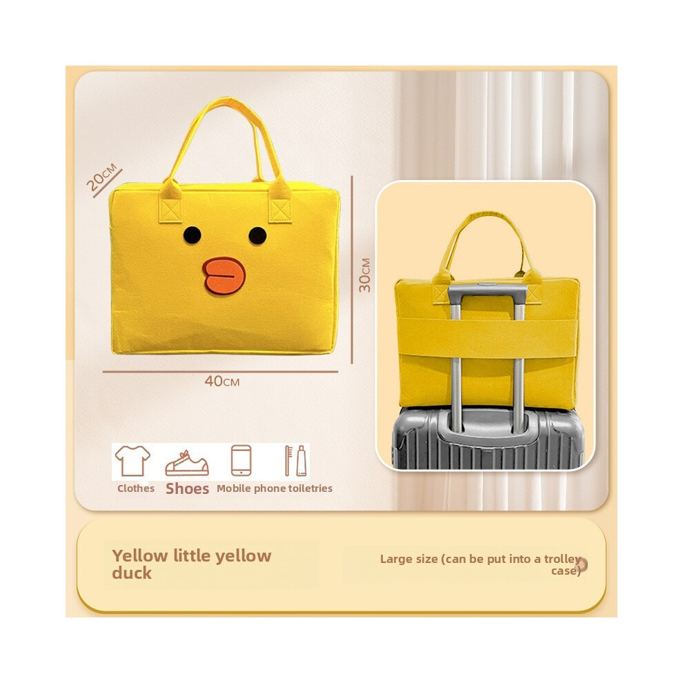 (Yellow) Luggage Portable Multifunctional Bag Cartoon Lightweight Large Travel Capacity-image-OPC-PH5BZ6X-NEW