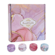 (As show, One size) 4pcs Scented Candles 120g Each 120Hr Long Lasting Soy Wax Aromatherapy Candle Set Portable Small Jar