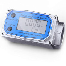 (As show, One size) Flow Meter 3/4 Inch Digital LCD Display, NPT Counter Waterproof Oil Flow Meter, Between GAL , , , L and M Units