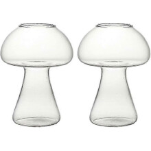 2Pcs Cocktail Glass Margarita Glass for Party Mushroom Shaped Drinking Cup Glass for Serving Cocktails