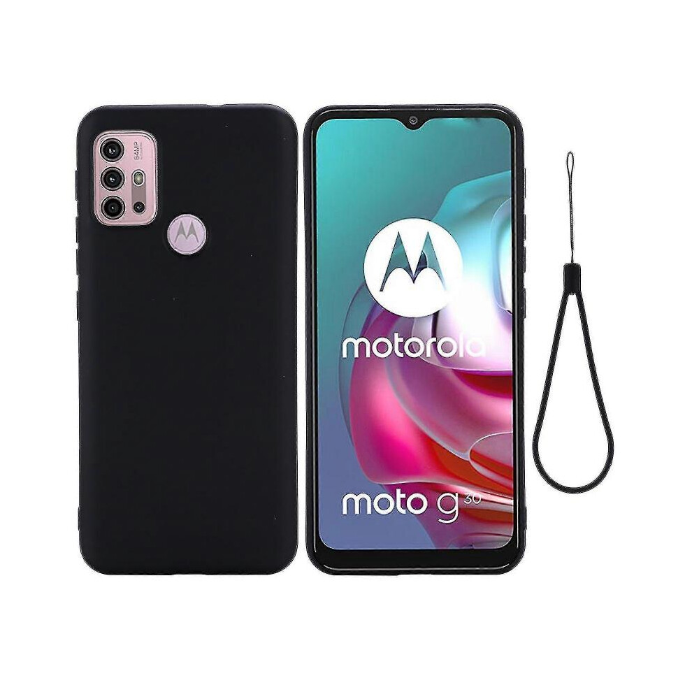 (Black) For Motorola Moto G30 / G10 Liquid Silicone Case Black 5004229824305