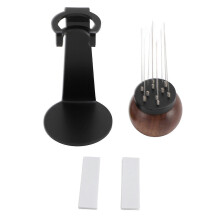 (As show, One size) Needle Type Coffee Stirrer with Stand Stainless Steel Needle Walnut Handle Professional Needle Type