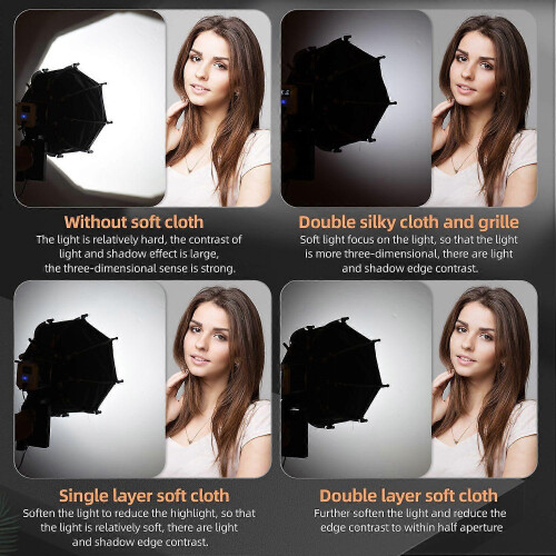 (As show, One size) Andoer 30cm/ 11.8in Mini Octagonal Softbox with Removeable Diffuser Cloth Honeycomb Grid Compatible 1