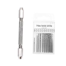 (As show, One size) Double Hand Drill Rust Proof Durable 2 Collet Design 3 Jaw Collet Ergonomic Handle with Twist Bit Ha