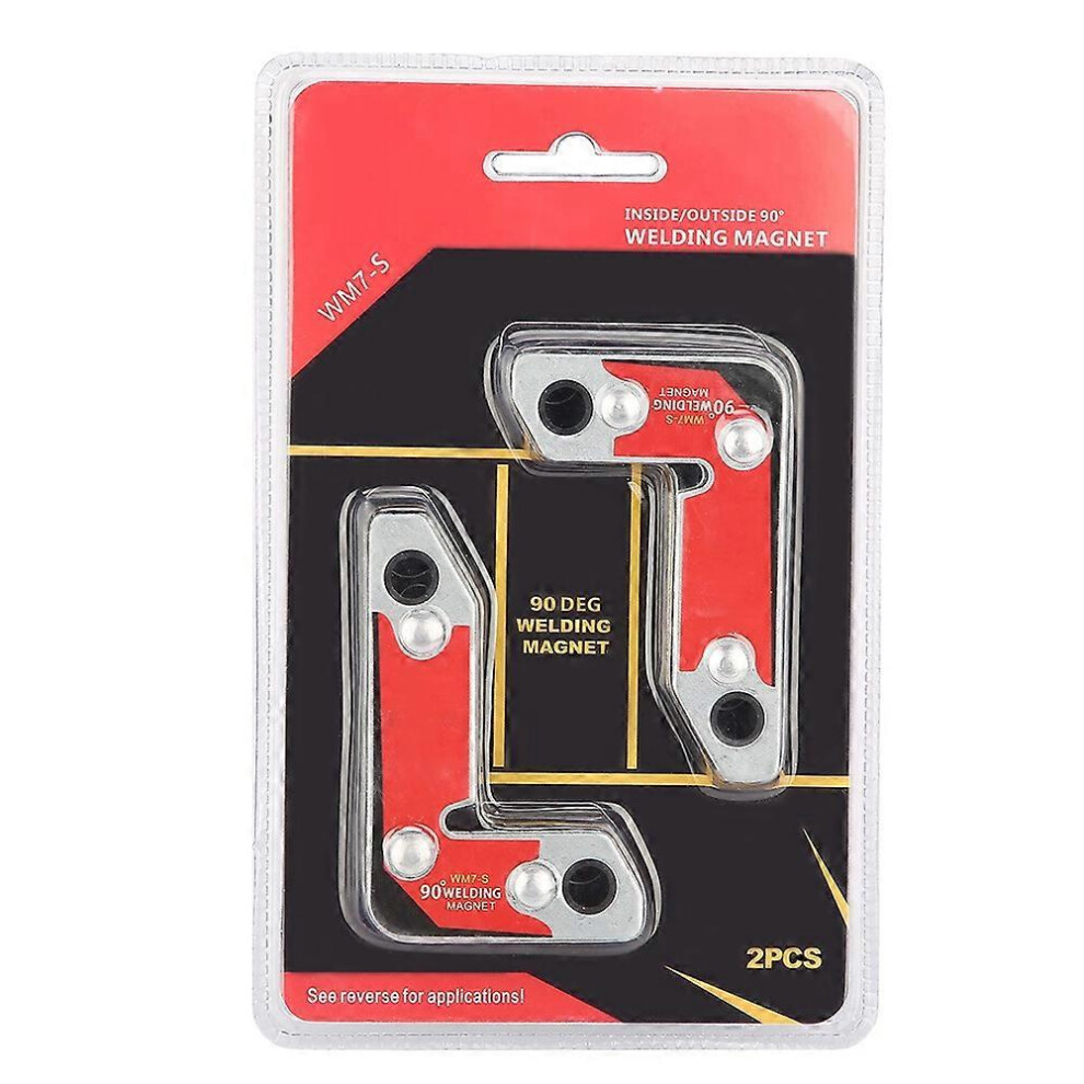 (As Show, One Size) 2Pcs Inside/Outside Magnet Welding Clamp Magnetic Holder Fixer Welder Tool 30/60/90 Degree 6909775576748
