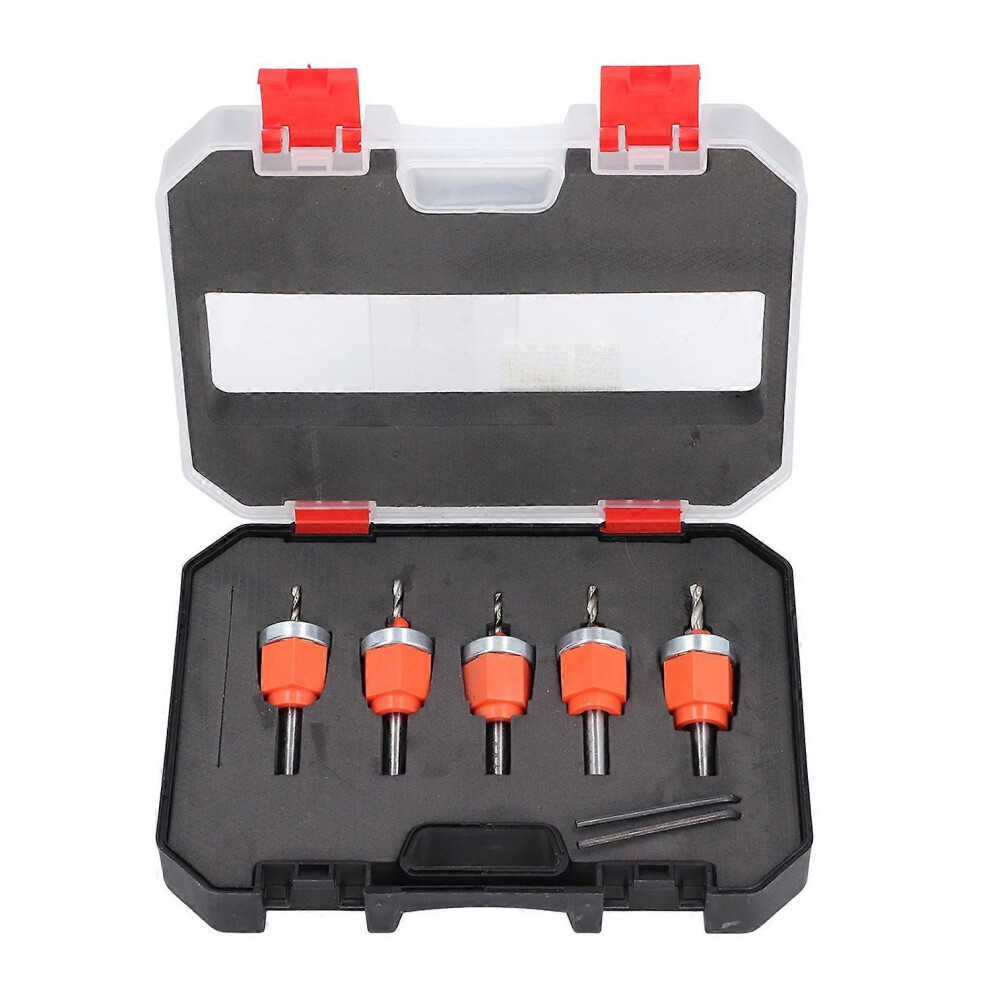 (As Show, One Size) 5 Pcs Countersink Drill Bit Set 2.8 3 3.2 3.5 4Mm Diameter Adjustable Depth Countersunk Drill Hole O 6909775540077